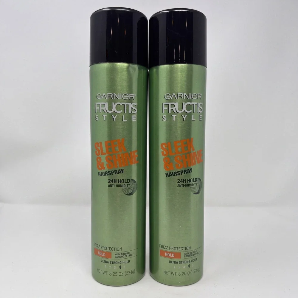 2x Garnier Fructis Style Sleek & Shine Anti-Humidity Hair Spray Aerosol, 8.25 oz